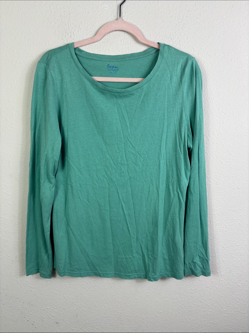 Boden Mint Green A Cup of Tea and my Supersoft Long Sleeve Shirt size 12‎